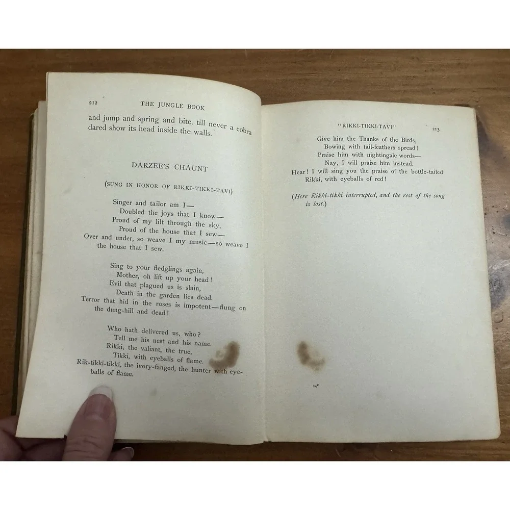 The JUNGLE Book by RUDYARD KIPLING 1894 Print 1st Edition Children's Collectible